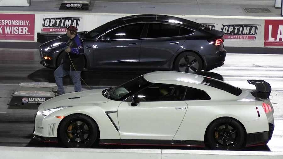 Watch Tesla Model 3 Race Nissan GT-R Nismo, Chevy Camaro ZL1