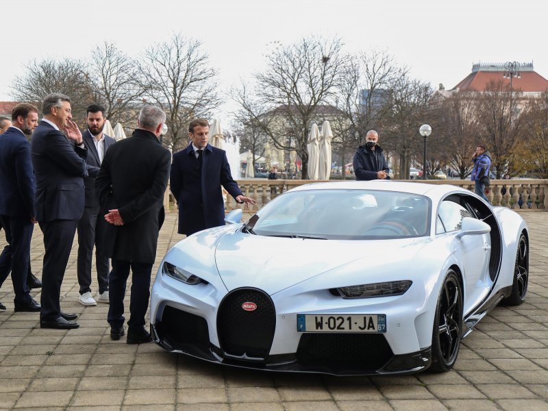 Jedna od zvijezda Macronovog posjeta Zagrebu bio je i Bugatti Chiron.